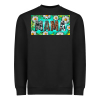 Black Turquoise and Daisy Mama Heavyweight Sweatshirt - RanaPortraitStore