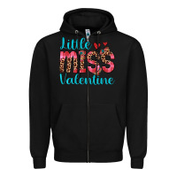 Black little miss valentine Zipper Hoodie - JahusDesignShop