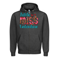 Charcoal Heather little miss valentine Zipper Hoodie - JahusDesignShop