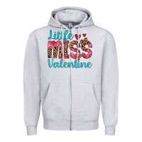 Heather Grey little miss valentine Zipper Hoodie - JahusDesignShop