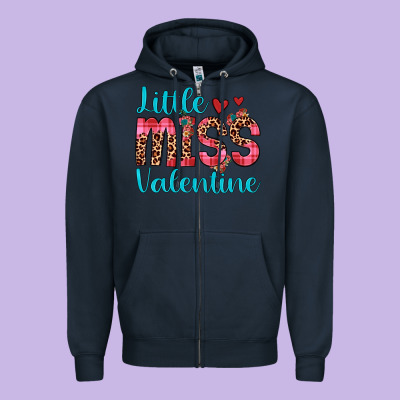 Little Miss Valentine Zipper Hoodie Designed By Jahusdesignshop