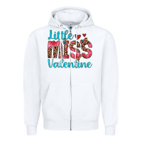 White little miss valentine Zipper Hoodie - JahusDesignShop