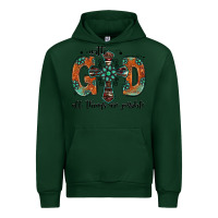 Forest Green with god all things are possible gemstone cross Urban Hoodie - Jasminsmagicworld