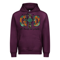 Mauve Wine with god all things are possible gemstone cross Urban Hoodie - Jasminsmagicworld