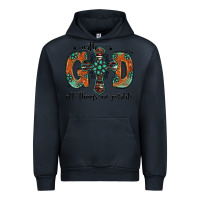 Navy with god all things are possible gemstone cross Urban Hoodie - Jasminsmagicworld