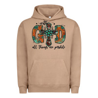 Pigment Burro with god all things are possible gemstone cross Urban Hoodie - Jasminsmagicworld
