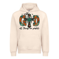 Sandshell with god all things are possible gemstone cross Urban Hoodie - Jasminsmagicworld