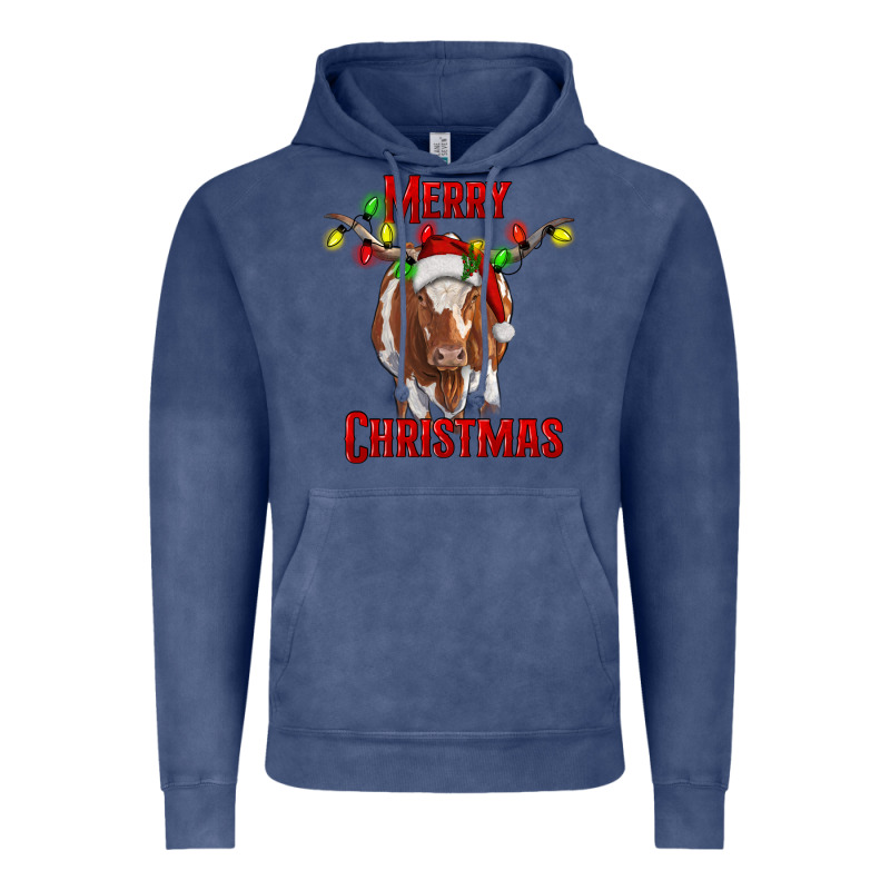 Merry Christmas Longhorn Cow Vintage Hoodie by RanaPortraitStore | Teevron