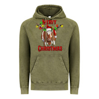 Vintage Olive Merry Christmas Longhorn Cow Vintage Hoodie - RanaPortraitStore