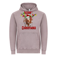 Vintage Zinc Merry Christmas Longhorn Cow Vintage Hoodie - RanaPortraitStore