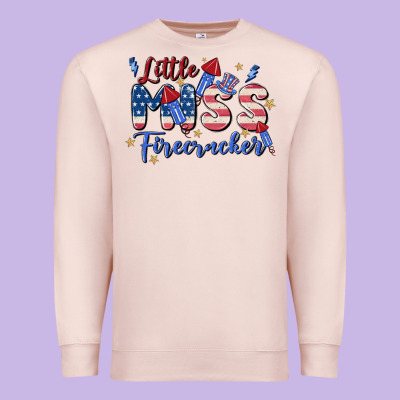 Little Miss Firecracker Premium Sweatshirt Designed By Maliassmallbusiness