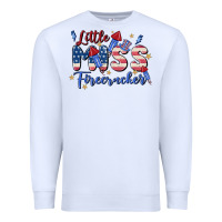 White little miss firecracker Premium Sweatshirt - MaliasSmallBusiness
