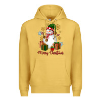 Antique Gold Snowman Merry Christmas Premium Hoodie - NancyCooperArtShop