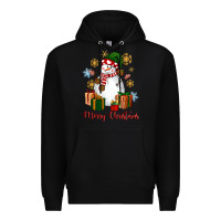 Black Snowman Merry Christmas Premium Hoodie - NancyCooperArtShop