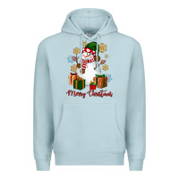 Blue Mist Snowman Merry Christmas Premium Hoodie - NancyCooperArtShop
