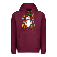 Burgundy Snowman Merry Christmas Premium Hoodie - NancyCooperArtShop