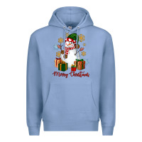 Colony Blue Snowman Merry Christmas Premium Hoodie - NancyCooperArtShop