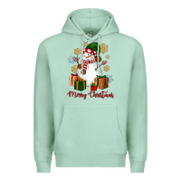 Seafoam Snowman Merry Christmas Premium Hoodie - NancyCooperArtShop