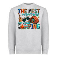 Heather Grey the best memories are made camping Heavyweight Sweatshirt - texasbilliewilder