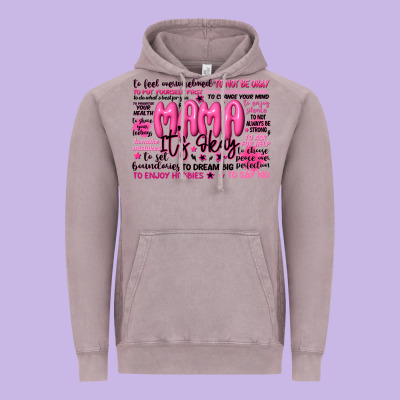 Mama Its Okay Typography Vintage Hoodie Designed By Jahusdesignshop