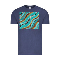 Turquoise Brushstrokes With Leopard And Cowhide Vintage Tee | Teevron