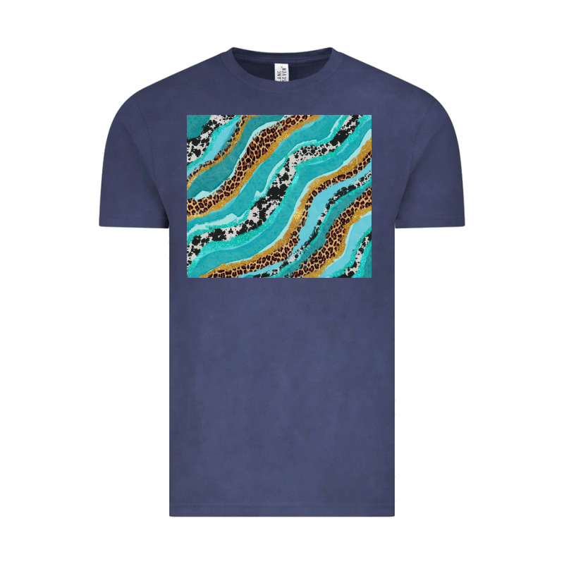 Turquoise Brushstrokes With Leopard And Cowhide Vintage Tee by RanaPortraitStore | Teevron