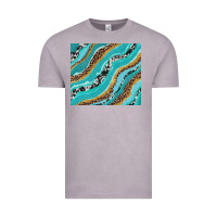 Vintage Zinc turquoise brushstrokes with leopard and cowhide Vintage Tee - RanaPortraitStore