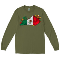 Army Green mexica kentucky Long Sleeve Tee - CowhideDigitalArt