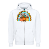 White Fall rainbow Zipper Hoodie - Artiststas