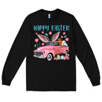 Black Happy Easter truck Long Sleeve Tee - OliviaCreatesArt