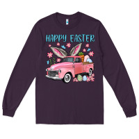 Plum Happy Easter truck Long Sleeve Tee - OliviaCreatesArt