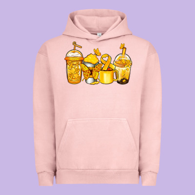 Childhood Cancer Coffee Urban Hoodie Designed By Jasminsmagicworld