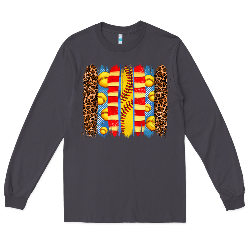 Softball  Brushstrokes Long Sleeve Tee by AdoDesignShop | Teevron