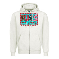 Oatmeal Heather hugs and kisses Zipper Hoodie - JahusDesignShop