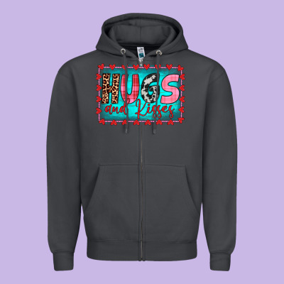Hugs And Kisses Zipper Hoodie Designed By Jahusdesignshop