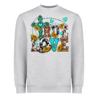 Heather Grey true love Heavyweight Sweatshirt - texasbilliewilder