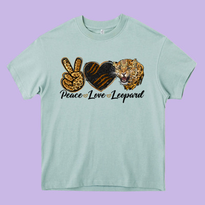 Peace Love Lion Head Heavy Core Tee Designed By Lillyallendesigns
