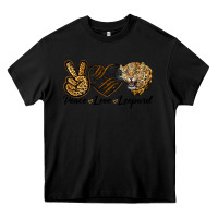 Black Peace Love Lion Head Heavy Core Tee - LillyAllenDesigns