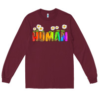 Burgundy human Long Sleeve Tee - HRA Design Shop
