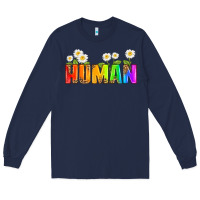 Navy human Long Sleeve Tee - HRA Design Shop