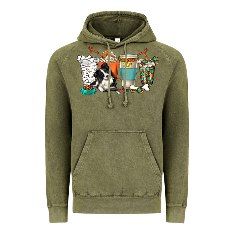 Alaskan Border Collie Dog Coffee Cups Vintage Hoodie by texasbilliewilder | Teevron