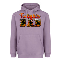 Lavender American Flag Firefighter Dad Heavyweight Hoodie - LillyAllenDesigns
