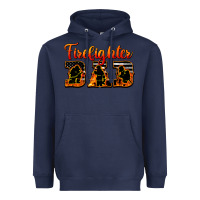 Navy American Flag Firefighter Dad Heavyweight Hoodie - LillyAllenDesigns
