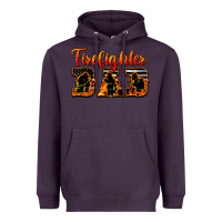 Plum American Flag Firefighter Dad Heavyweight Hoodie - LillyAllenDesigns