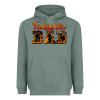 Sage American Flag Firefighter Dad Heavyweight Hoodie - LillyAllenDesigns