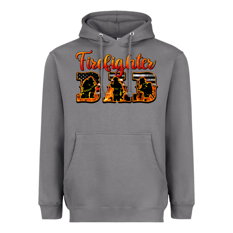 American Flag Firefighter Dad Heavyweight Hoodie by LillyAllenDesigns | Teevron