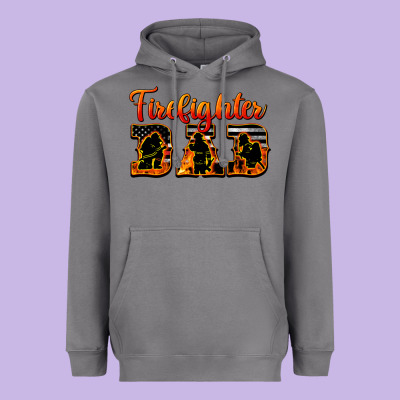 American Flag Firefighter Dad Heavyweight Hoodie Designed By Lillyallendesigns