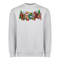 Heather Grey Christmas teacher Heavyweight Sweatshirt - Zillion Design Studio