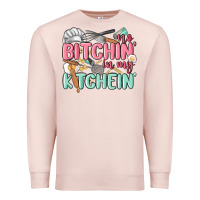 Pale Pink no bitchin in my kitchin Premium Sweatshirt - MaliasSmallBusiness