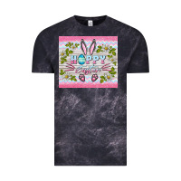Cloud Black happy easter bunny Vintage Tee - BarkalooDesign
